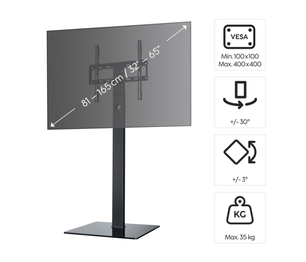 Hama Stojak do TV 65" MAX 35 KG obrotowy regulowana wysokość - 1516982 - zdjęcie 3